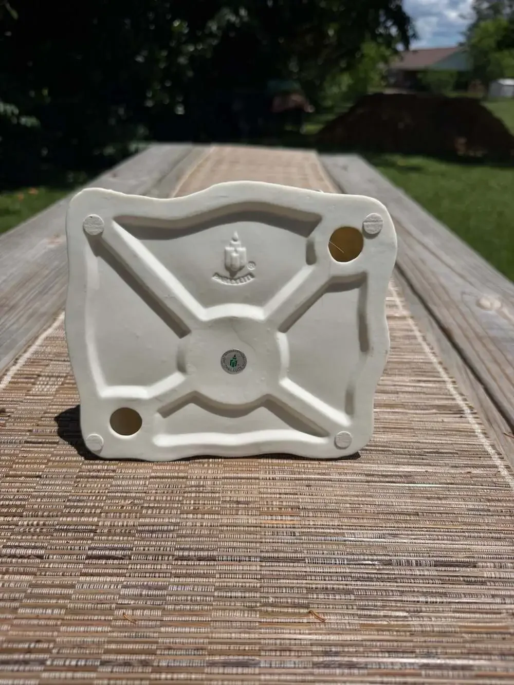 PartyLite P7306 White Bisque Porcelain Sandcastle Tealight Candle Holder - Picture 4 of 4